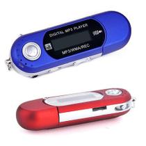 MP3 Player com Gravador de Voz e Display LCD - Vermelho