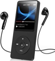 MP3 Player com Rádio FM, Gravador de Voz, 16GB, Expansível até 128GB e Reprodução de 70h - AGPTEK