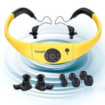 MP3 Waterproof com 8GB, IPX8 e 4 protetores auriculares - Amarelo