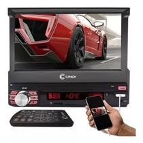 MP5 Multimidia Retratil 1 Din 7 Polegada Espelhamento Bluetooth Usb SD FM Cinoy