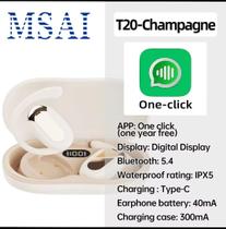 MSAI fones de ouvido bluetooth 6.0 tradutores de 138 idiomas tradução em tempo real design top 90 horas reprodução para viagens e negocios.
