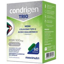 MSM Colágeno Tipo 2 Ácido Hialurônico com Vitamina C 900mg Condrigen Trio 60 Cápsulas Maxinutri