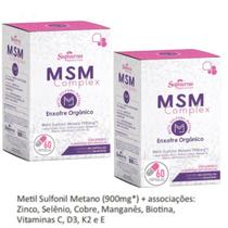 MSM Complex Enxofre Orgânico kit 2 caixa x 60 cápsulas Metil Sufonil 120 Cápsulas 600mg Supraervas MSM Complex Enxofre Orgânico kit 2 caixa x 60 cápsulas Metil Sufonil 120 Cápsulas 600mg Supraervas