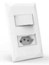 Mt -Cj Interruptor Simples + Tomada 10A Mon.4X2 Doha Branco Mt -Cj Interruptor Simples + Tomada 10A Mon.4X2 Doha Branco