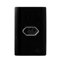 Mt-Cj Tomada 10A Hor. 4X2 Mon-Novara Preto Brilhante Cromado Mt-Cj Tomada 10A Hor. 4X2 Mon-Novara Preto Brilhante Cromado