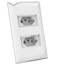 Mt - Cj Tomada Dupla 10A Montado 4X2 - Doha Branco Mt - Cj Tomada Dupla 10A Montado 4X2 - Doha Branco