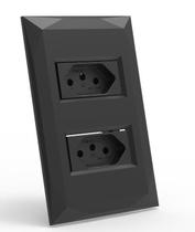 Mt- Cj Tomada Dupla 10A Montado 4X2 - Doha Preto Mt- Cj Tomada Dupla 10A Montado 4X2 - Doha Preto