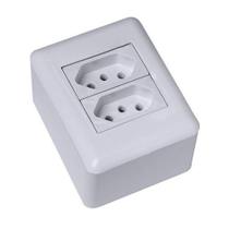 Mt - Cj Tomada Dupla 10A Sobrepor Montado - Blux Overlap Bra