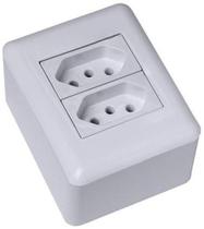 Mt - Cj Tomada Dupla 10A Sobrepor Montado - Blux Overlap Bra Mt - Cj Tomada Dupla 10A Sobrepor Montado - Blux Overlap Bra