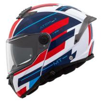 Mt helmets capacete atom 2 alkaline f0 - azul/branco/vermelho gloss 58/m