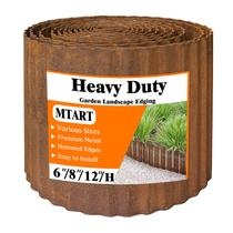 MTART Bordes de Jardín de Metal Corrugado Oxidado 15 cm x 6 m