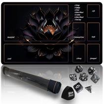 MTG Playmat Extalas TCG com tubo de armazenamento e 7 dados Black Lotus MTG Playmat Extalas TCG com tubo de armazenamento e 7 dados Black Lotus