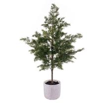 Muda de cipreste verde artificial em vaso Vickerman 37cm