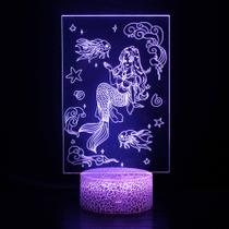 Mudança de cor LED 3D Night Light Mermaids para crianças Mudança de cor LED 3D Night Light Mermaids para crianças