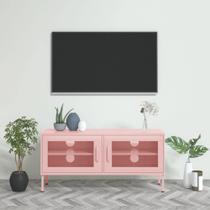 Mueble para TV Casafoyer de Acero Rosa 105x35x50 cm con 2 Puertas