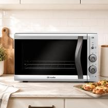 Mueller Forno Elétrico de Bancada MFB50F Branco 50L 220V e 127V com Timer Sonoro e Grill 1800W Mueller Forno Elétrico de Bancada MFB50F Branco 50L 220V e 127V com Timer Sonoro e Grill 1800W