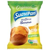 MUFFIN DE BANANA ORGÂNICO SUAVIPAN 40g DISPLAY C 12 UNID.