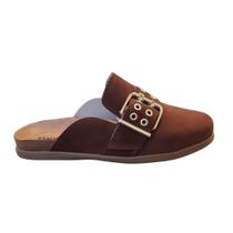 Mule Aberto Atras Bico Redondo Fivela Moleca Camurça 5826.103