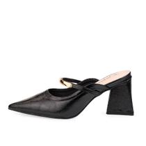 Mule Bebece Bico Fino Salto Bloco