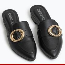 Mule Beira Rio 4134.1021P Preto Feminino Elegante Conforto - Mule Beira Rio 4134.1021P Preto Feminino Elegante Conforto -