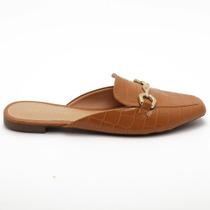 Mule Belluno Flat Mocassim Detalhe Fivela