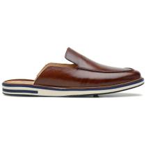 Mule Casual Masculino Café em Couro 59710 - Madok