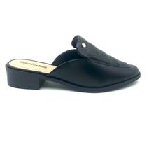 Mule Comfortflex Salto Baixo Preto 2472331