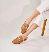 Mule Couro - Caramelo