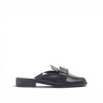 Mule Couro Conforto Fivela