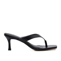 Mule Couro Preto Yasmin Werner