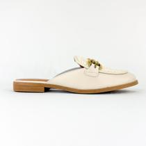 Mule em couro com detalhe em crochê 1322