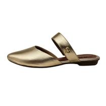 Mule em Couro Vivian Dourado - Amo Calçados Mule em Couro Vivian Dourado - Amo Calçados