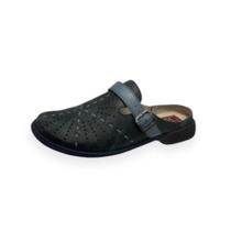 Mule Fechada Couro Sapato Azul Denin J.Gean