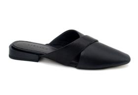 Mule Feminina de Couro Lialine 197170149 Preto