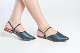 Mule Feminino 2 Em 1 Bico Fino Sapatilha Rasteira Preto