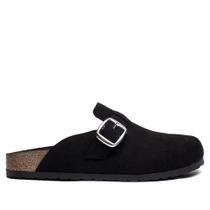 Mule Feminino Beira Rio Camurção Fivela Casual Preto