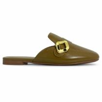 Mule Feminino Beira Rio Preto Fivela Dourada