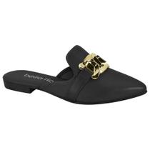 Mule Feminino Bico Fino Fivela Napa Preto Beira Rio 4134.1002 Mule Feminino Bico Fino Fivela Napa Preto Beira Rio 4134.1002