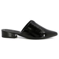 Mule Feminino Bico Fino Verniz Preto Usaflex AB6618 Mule Feminino Bico Fino Verniz Preto Usaflex AB6618