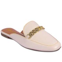Mule Feminino Bico Quadrado Rasteira Com Corrente A4.06 C