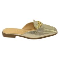 Mule Feminino Bottero Met Roma Dourado - 362704
