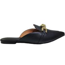 Mule Feminino Casual Bico Fino Corrente Metalizada Vizzano 1269.157