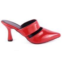 Mule Feminino Casual Scarpin Social Tamanco Moda Evangélica Salto Taça Médio 7 Cm