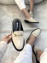 Mule Feminino Gabi Off-White em Couro legítimo
