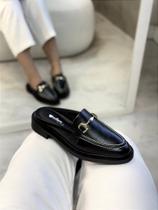 Mule Feminino Gabi Preto em Couro legítimo Mule Feminino Gabi Preto em Couro legítimo