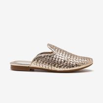 Mule Feminino Lorena Couro Dourado