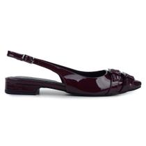Mule Feminino Offline Verniz Cabernet Bordô - 5749