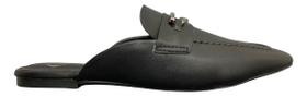 Mule Feminino Preto Conforto Bico Quadrado Offline