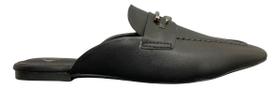 Mule Feminino Preto Conforto Bico Quadrado Offline