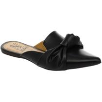 Mule Feminino Sapatilha Bico Fino Laço Nó Confortável Via Angel M03.